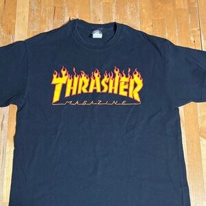 Thrasher Black flame logo Tshirt